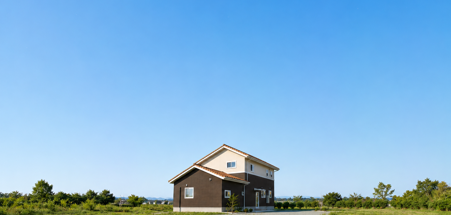 青空の下に建つ住宅