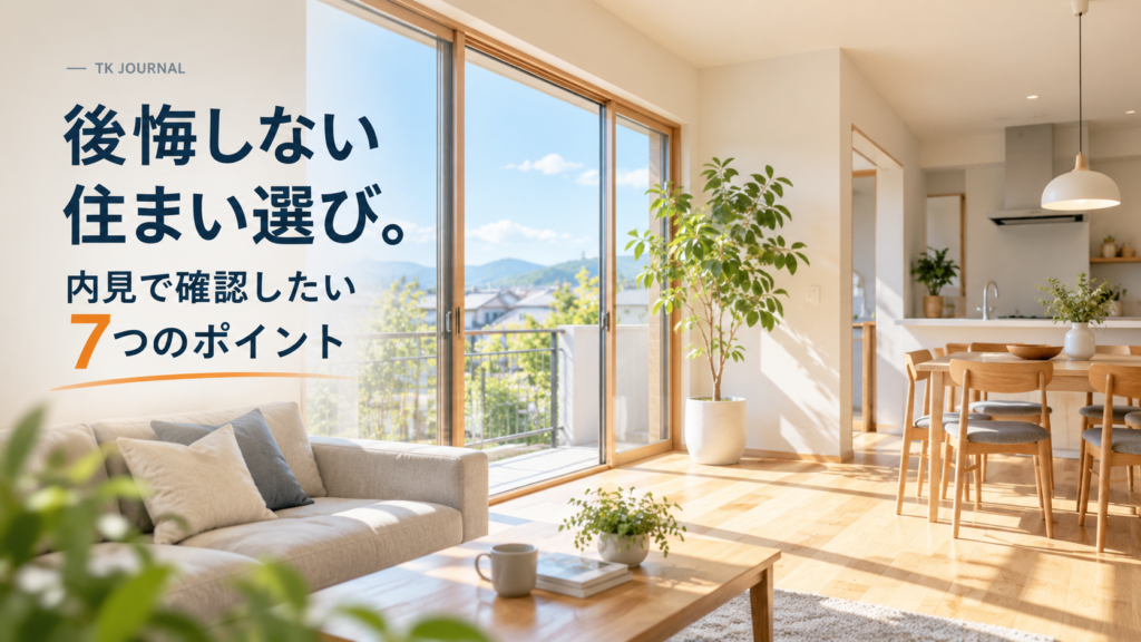 後悔しない住まい選び。内見で確認したい7つのポイント